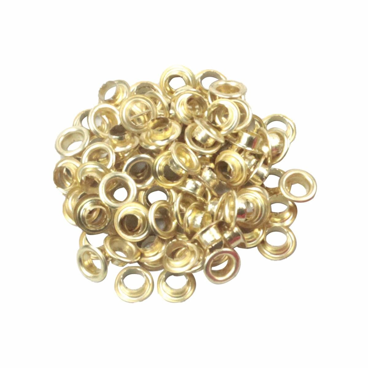 Craftright 7mm Gold Brass Plated Steel Eyelets 200 Pack