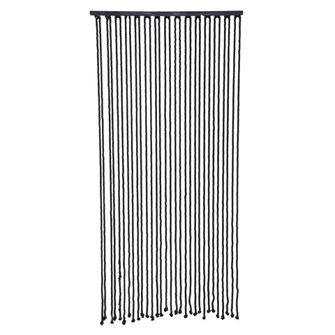 Pillar Products 90 x 200cm Black Nautica Cotton Door Curtain Insect Fly Screen