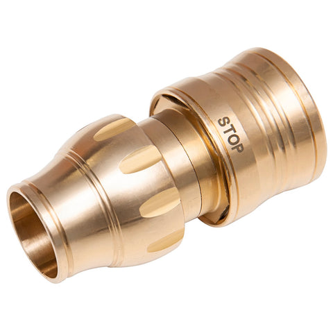GARDENA 13mm Solid Brass Water Stop Hose Connector, Outdoor