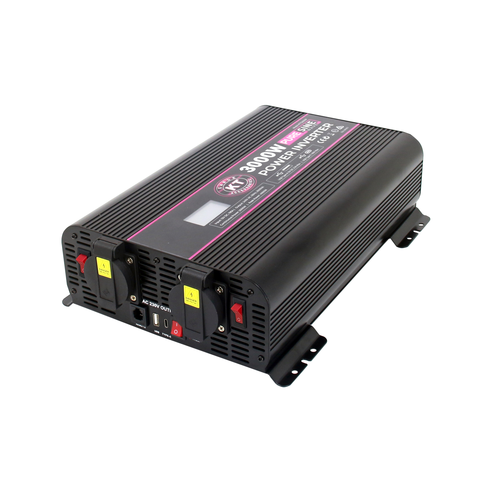 KT Cables 3000W Pure Sine Wave Power Inverter, 12V to 240V, USB A & C KTTS3000P