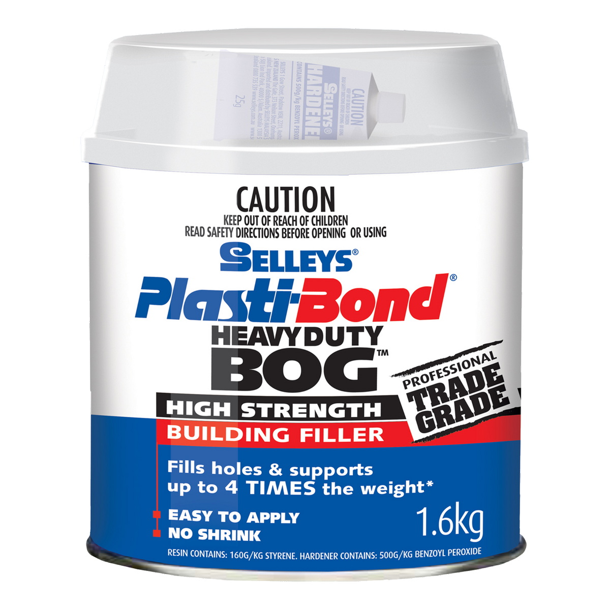 Selleys Plasti-Bond Heavy Duty Bog 1.6kg, Sandable Paintable Filler UV Resistant