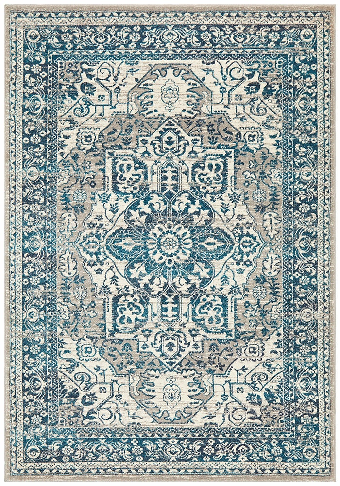 Rug Culture Babylon Medium Rug 230x160cm - Blue Polypropylene, Jute Weft Backing - BLN207BLUE230X160