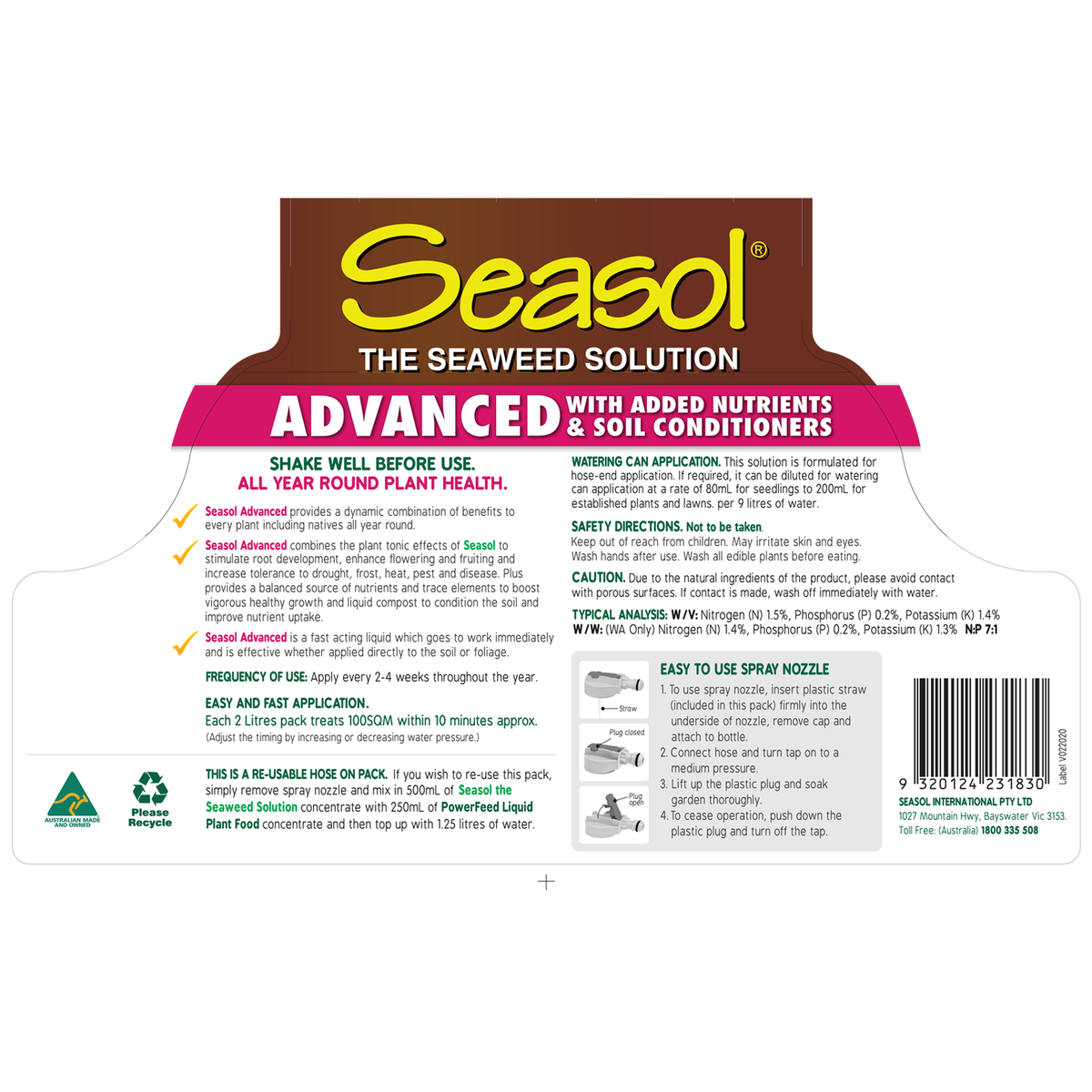 Seasol Advanced Health Tonic - 2L Liquid Twin Pack - Promotes Growth - SuperSaverAU - view 3