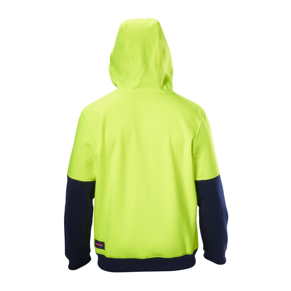 Hard Yakka Hi Vis Hoodie L - Yellow Navy - Brushed Fleece - Pockets - SuperSaverAU - view 2
