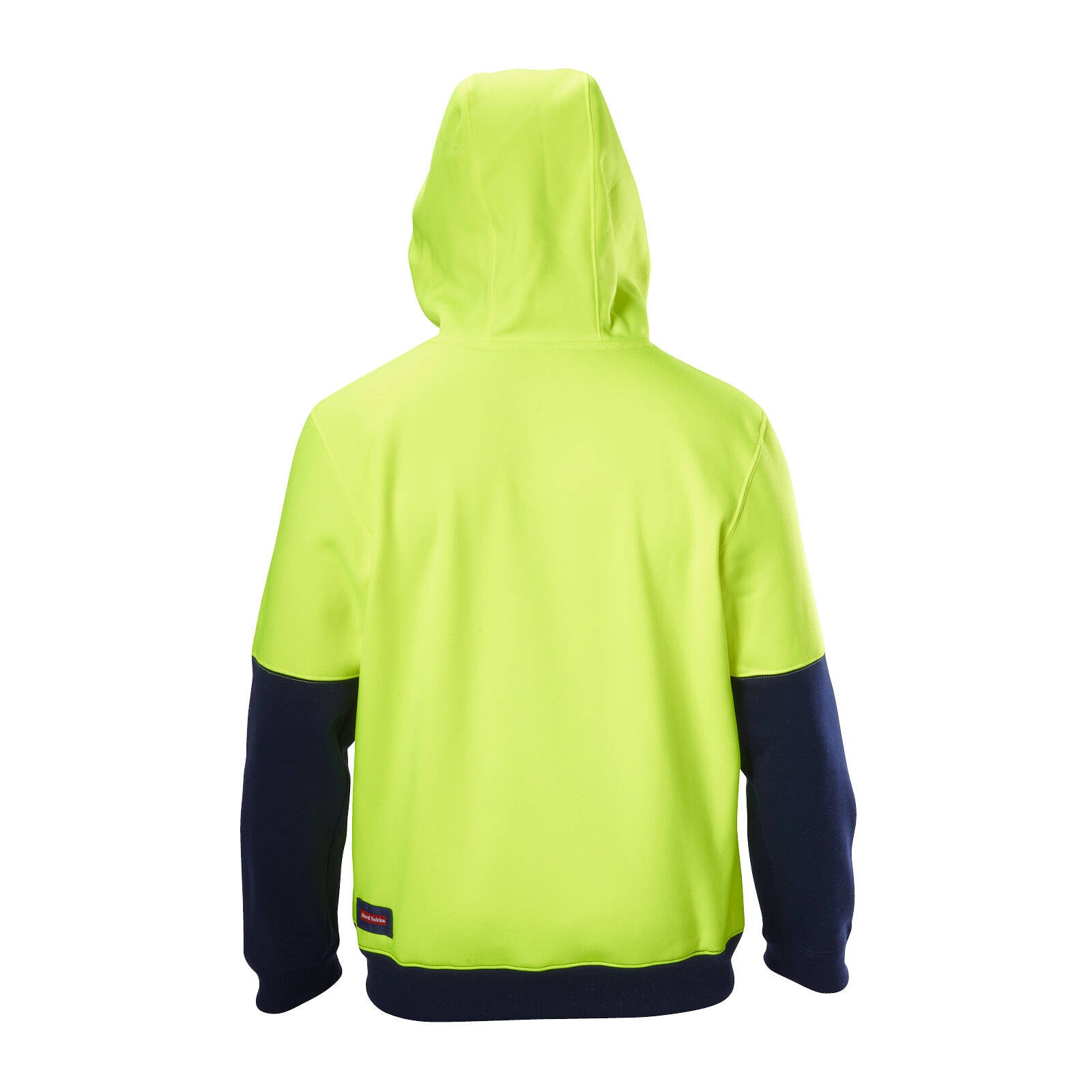 Hard Yakka Yellow/Navy Hi Vis Brushed Fleece Hoodie Size L