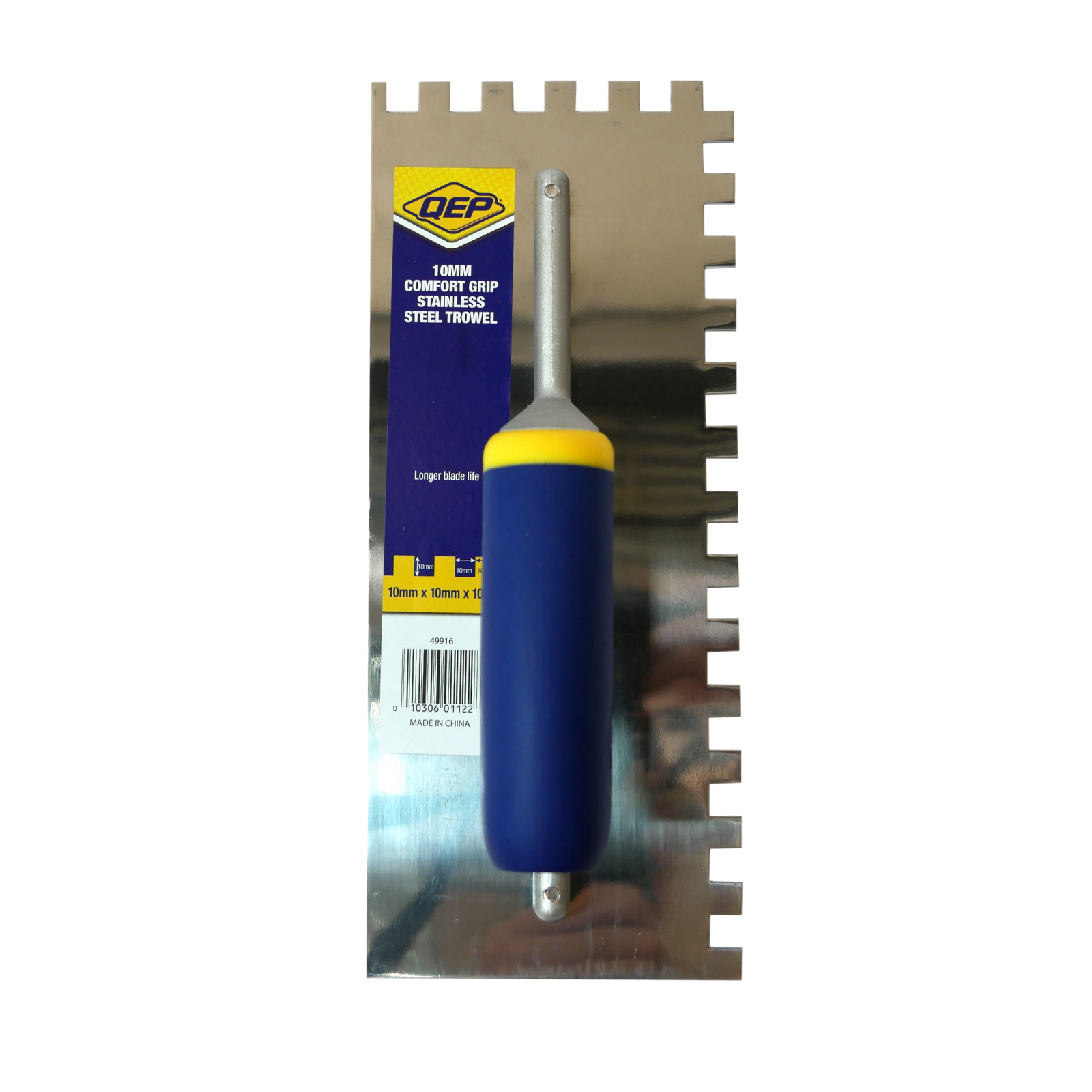 QEP 10mm Square Notch Stainless Steel Tiling Trowel