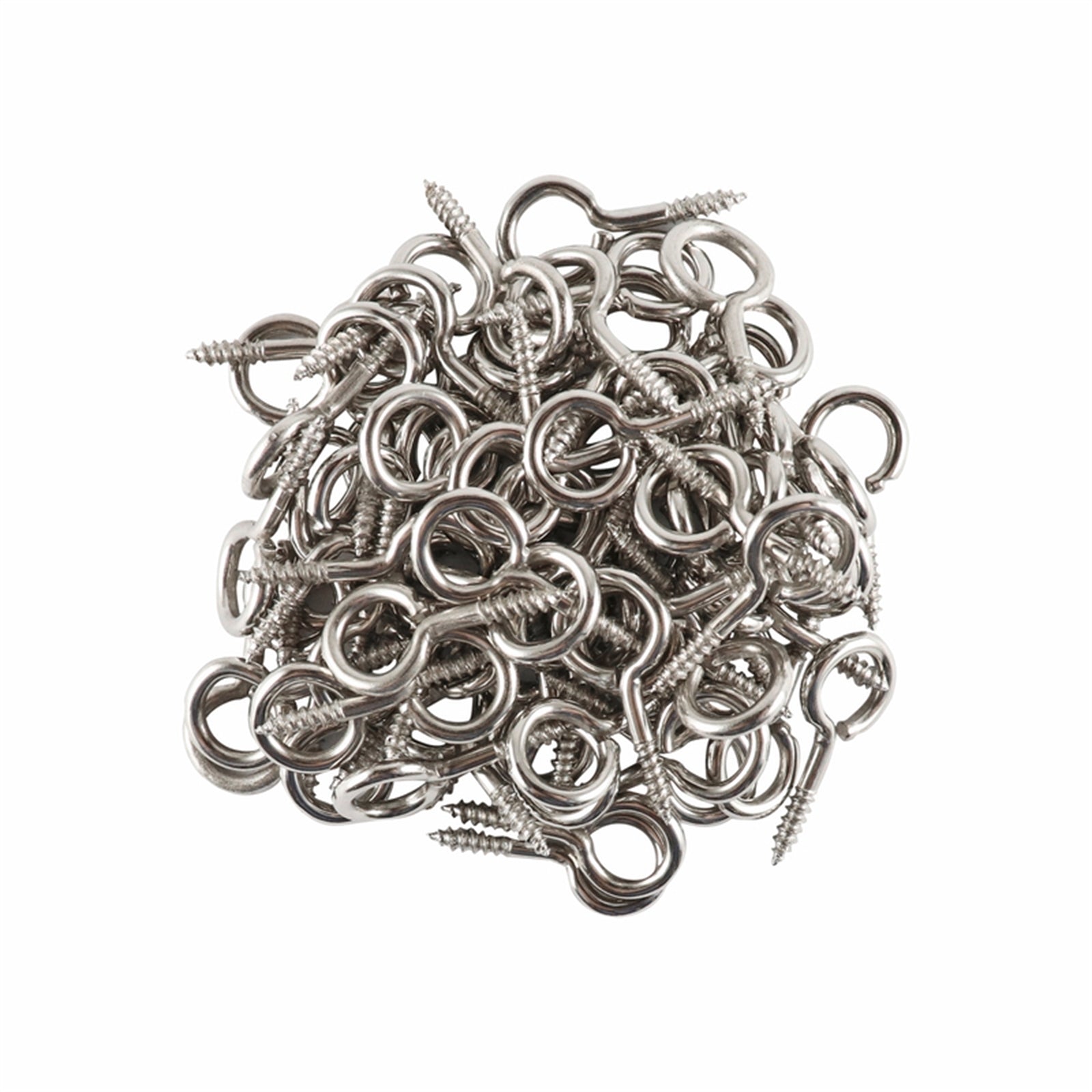 Everhang 7mm Nickel Plated Steel Screw Eye Hook - 100 Pack