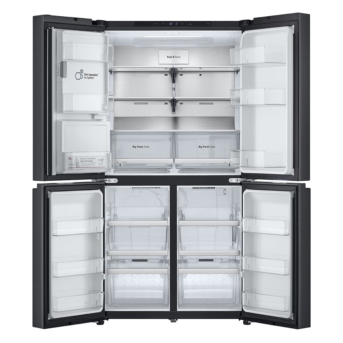 LG 637L French Door Fridge - Ice and Water, Matte Black, Inverter Linear Compressor - GF-L700MBL