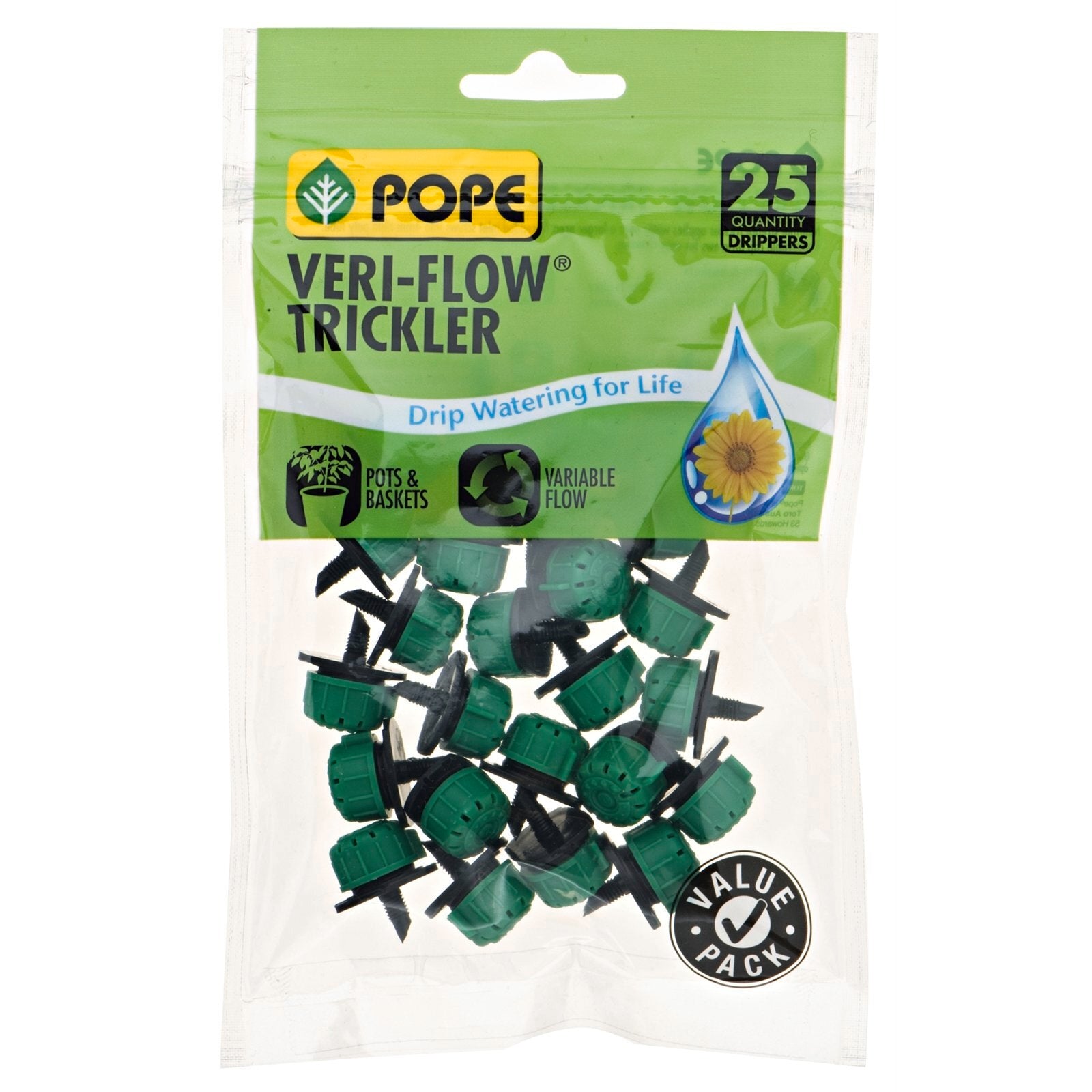 Pope Threaded Veri-Flow Trickler 25 Pack Green Adjustable Drip