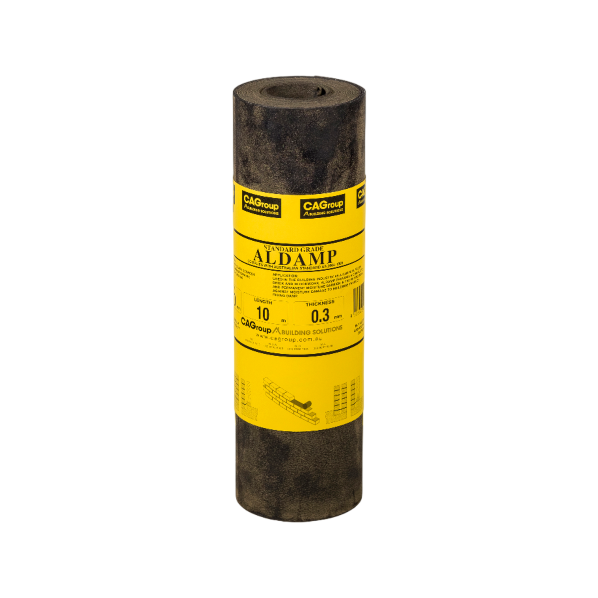 CAgroup Aldamp Aluminium Dampcourse 0.3 x 350mm x 10m Bitumen Coated