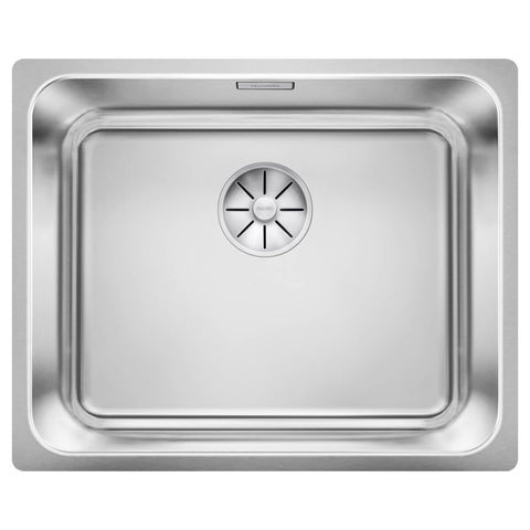 Blanco Solis 500-U undermount sink - stainless steel finish, covered C-overflow, InFino drain - 528000