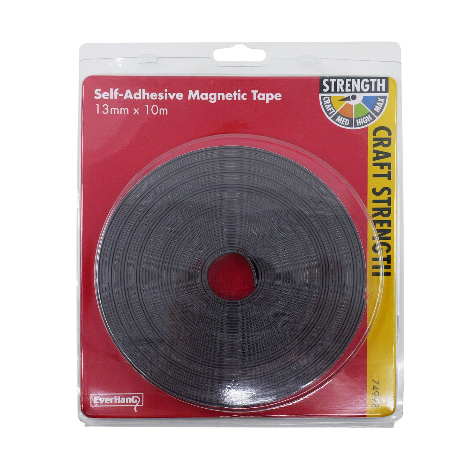 Everhang 10m x 13mm Self-Adhesive Magnetic Strip Flexible
