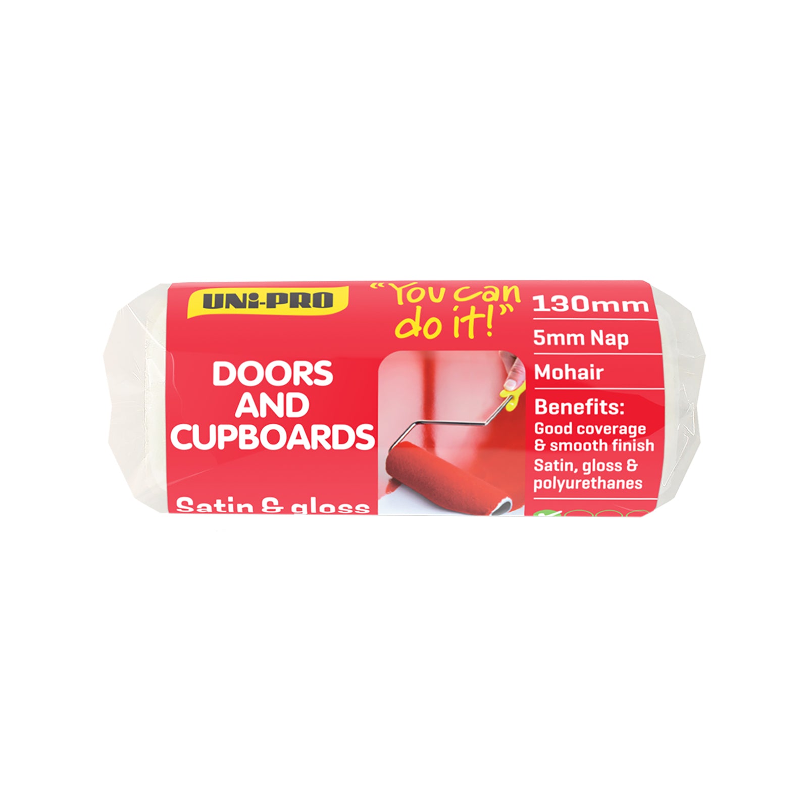 UNi-PRO 130mm Door & Trim Roller Cover 5mm Nap Synthetic Mohair Blend