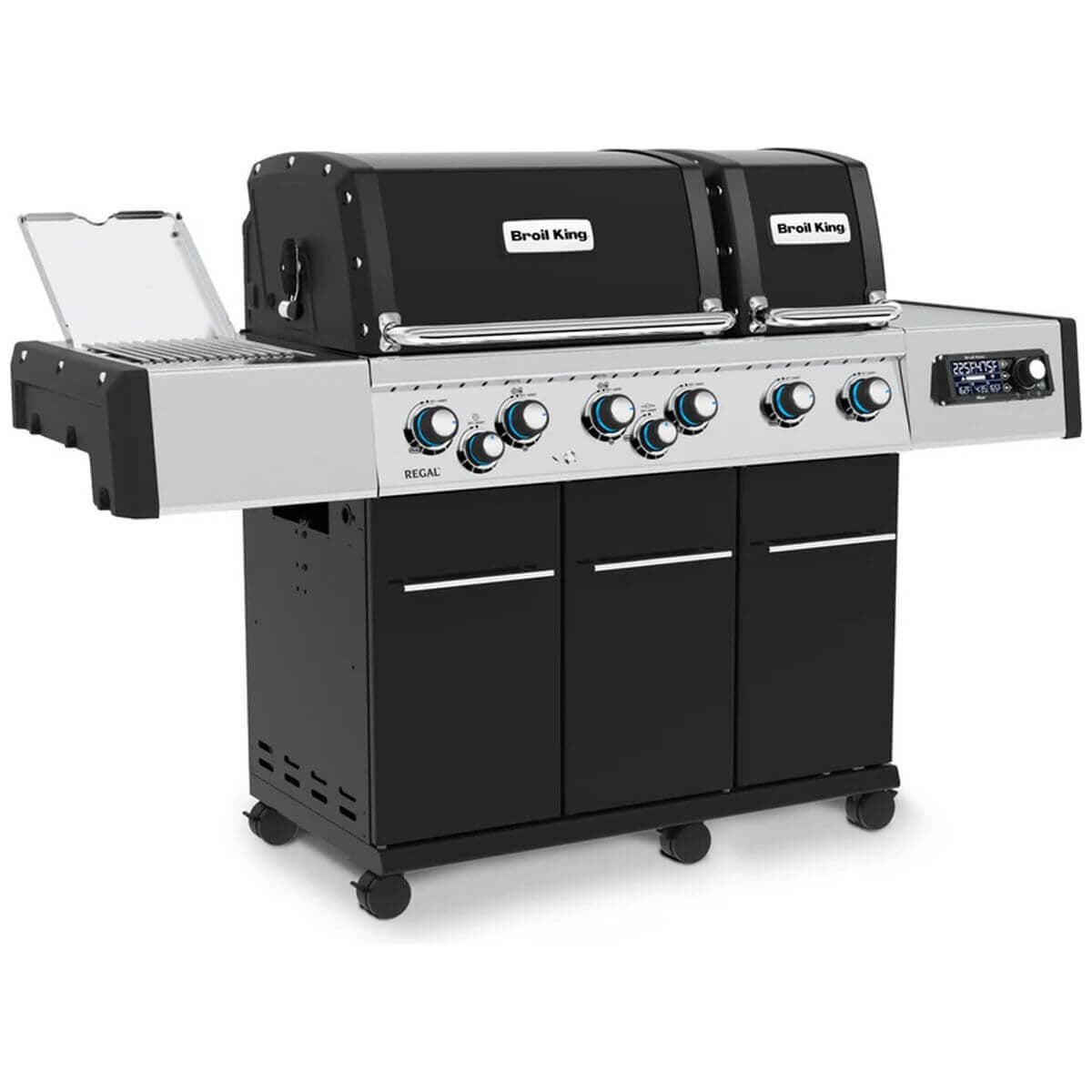 Broil King Regal Q 690 Pro 6 Burner Gas BBQ - Black, Rotisserie Burner, Storage Cabinet - 686243AU
