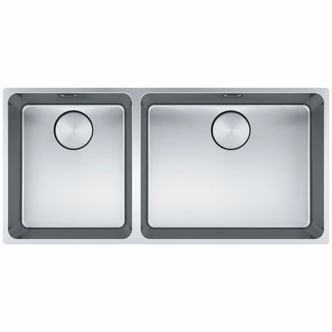 Franke Double Bowl Sink - Left-Hand Bowl Layout, Top Mount, Undermount or Flush Mount - MYX220-5034BSBL
