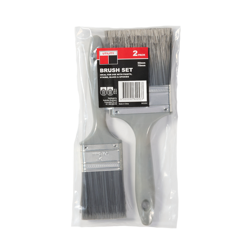 Utility Brush Set 2 Pack - 50mm & 70mm - Synthetic Filament - Versatile - SuperSaverAU - view 1