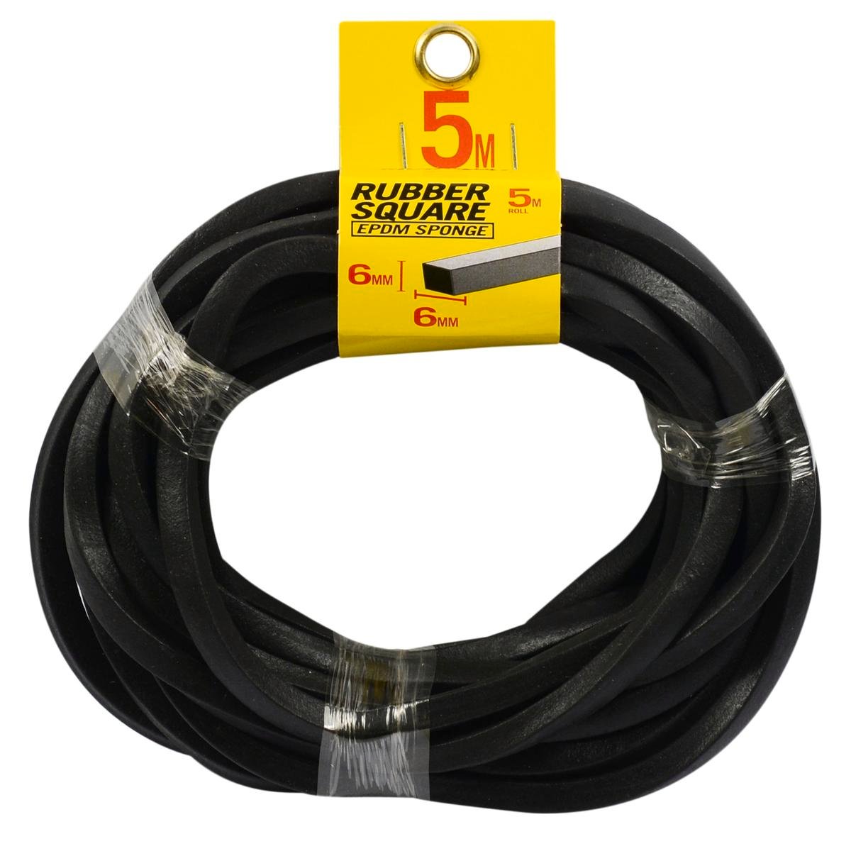 Moroday Square Sponge Rubber Seal, 6 x 6mm x 5m EPDM, Black