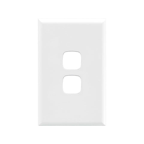 HPM Excel Coverplate - 2 Gang - Matt White - Durable Plastic - Easy Install - SuperSaverAU - view 1