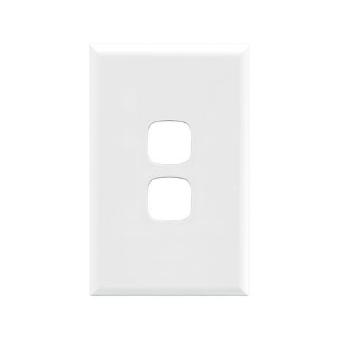 HPM EXCEL 2 Gang Coverplate - Matt White Wall Switch Plate CDXL770/2PLWE