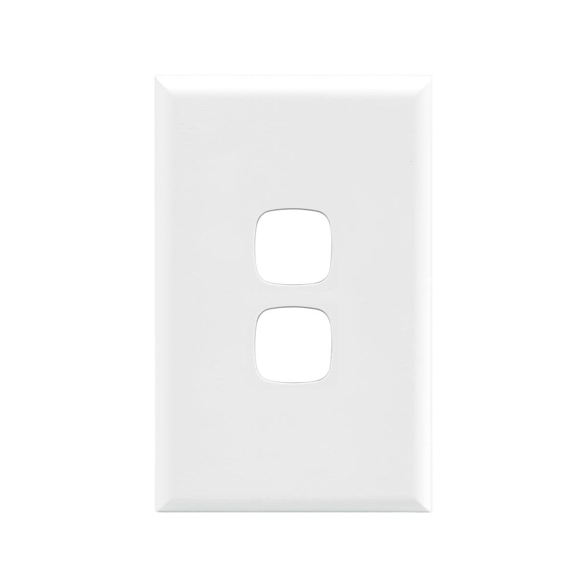 HPM EXCEL 2 Gang Coverplate - Matt White Wall Switch Plate CDXL770/2PLWE