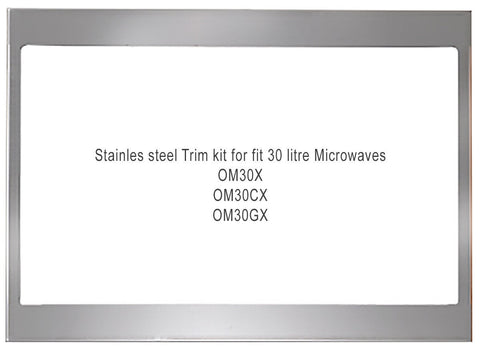 Omega 30L microwave trim kit - Stainless Steel finish - Suits OM30X, OM30GX and OM30CX - OTK30MX