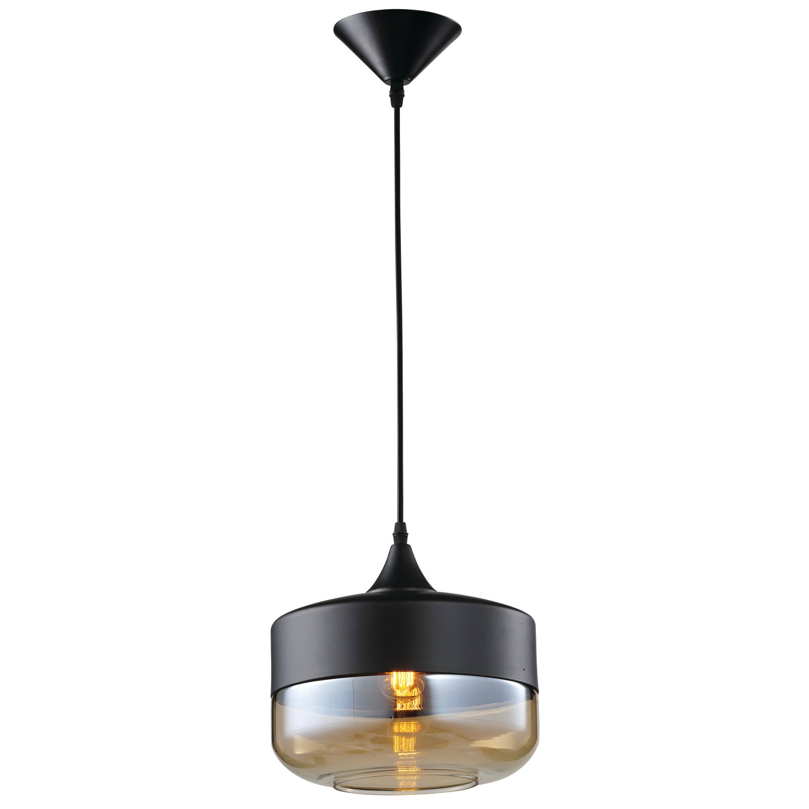 Home Design Tozzo Ambra Pendant Light Metal & Glass E27 60W Indoor