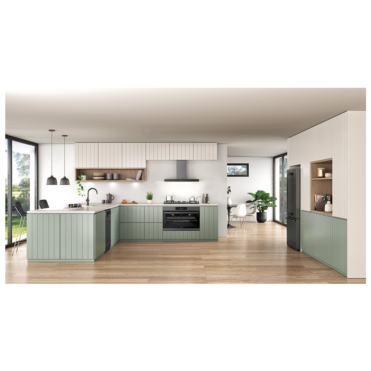 Westinghouse 90cm Canopy Rangehood with Hob2Hood - Dark Stainless Steel, 810m³/h, Boost - WRC924DSD