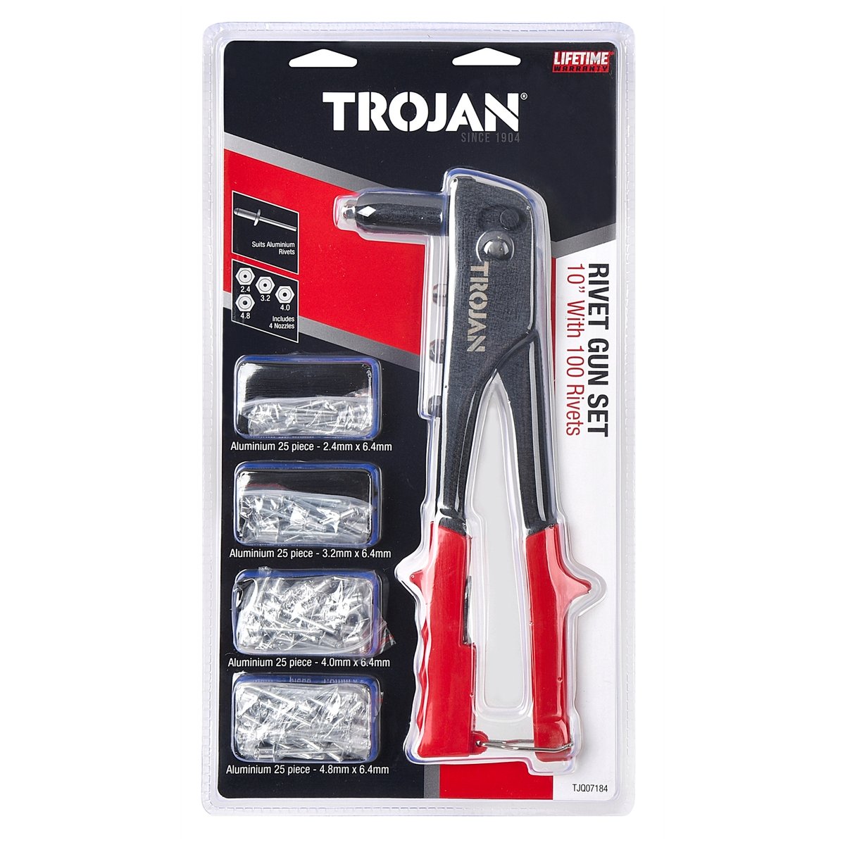 Trojan 10" Rivet Gun with 100 Rivets