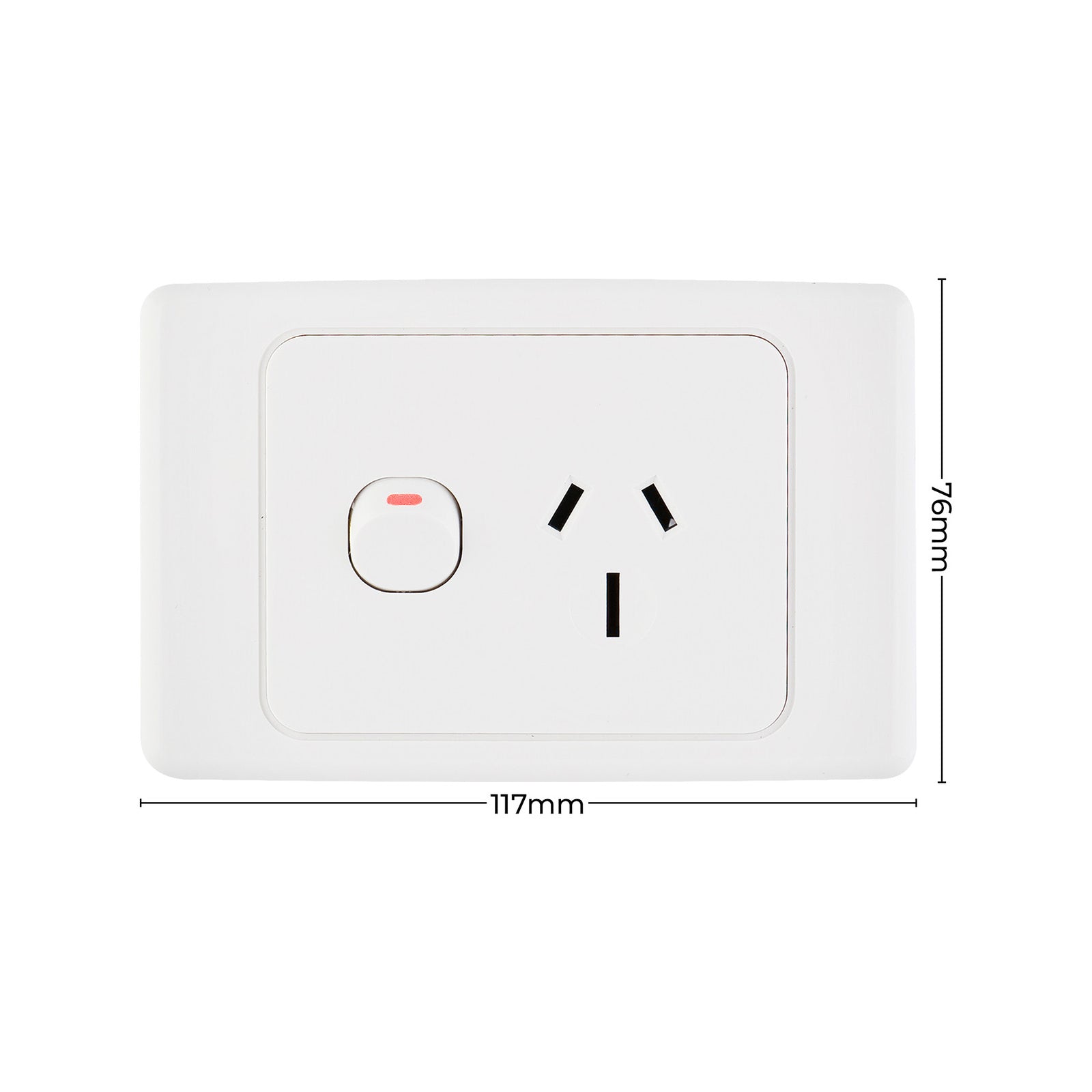DETA 15A Single Power Point White Polycarbonate 250V Heavy Duty Outlet