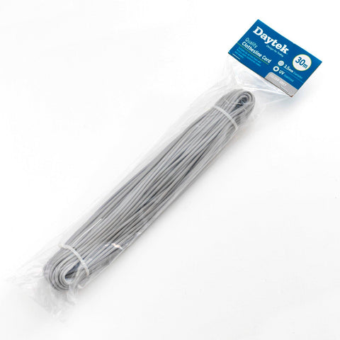 Daytek 30m Grey Clothesline Replacement Cord, 3.5mm Nylon Core, UV-Stabilised PVC Coating