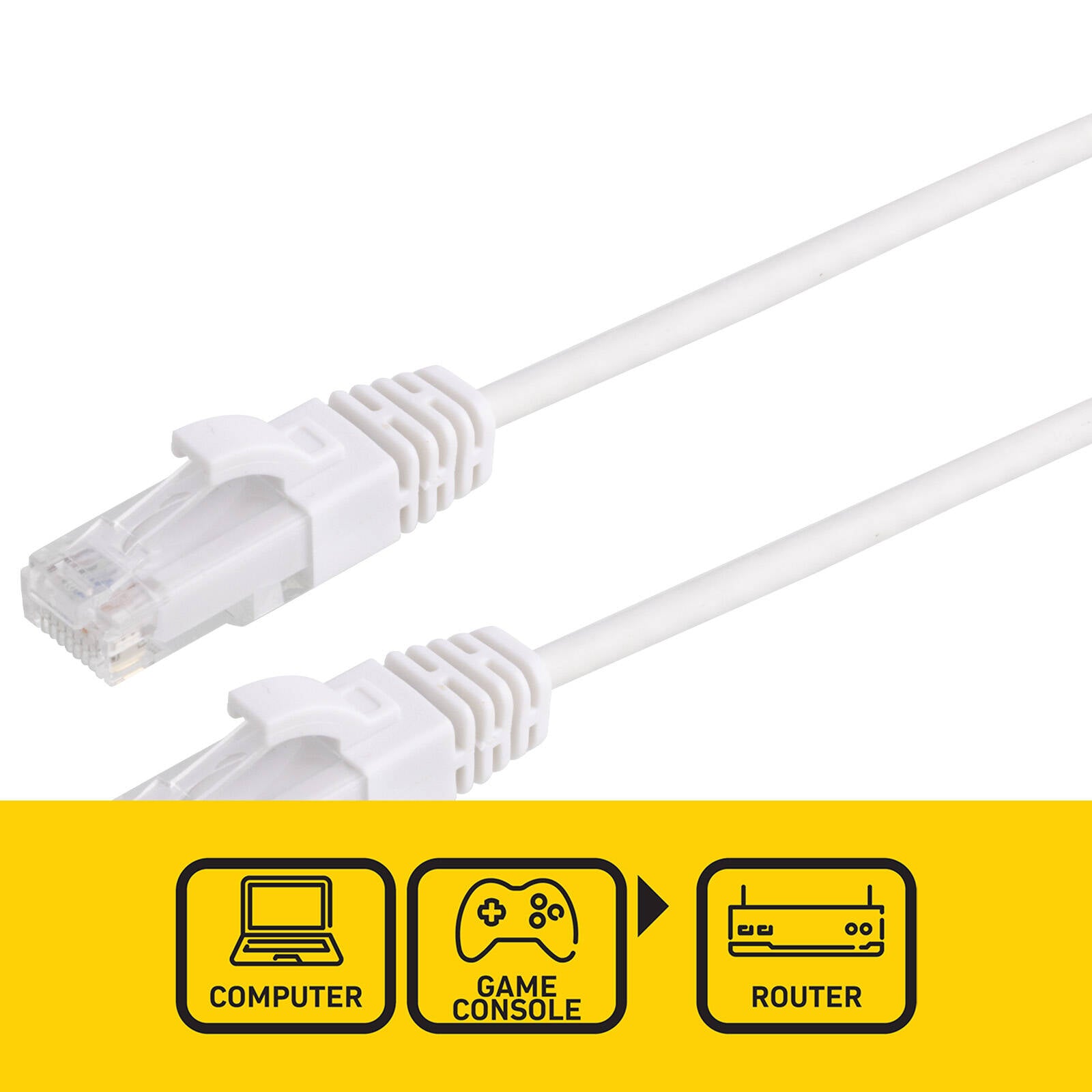 Antsig 1m Ultra Thin CAT6A RJ45 Ethernet Cable White APUT6A01