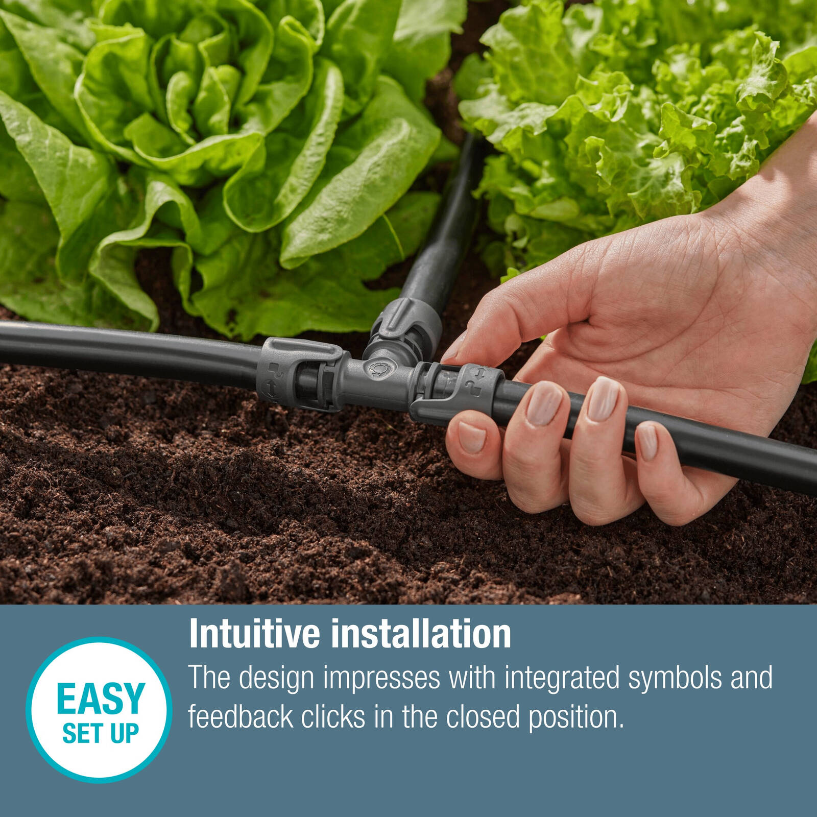 GARDENA 13mm Micro Irrigation T-Joint in Black High-Impact Plastic, 2 Pack