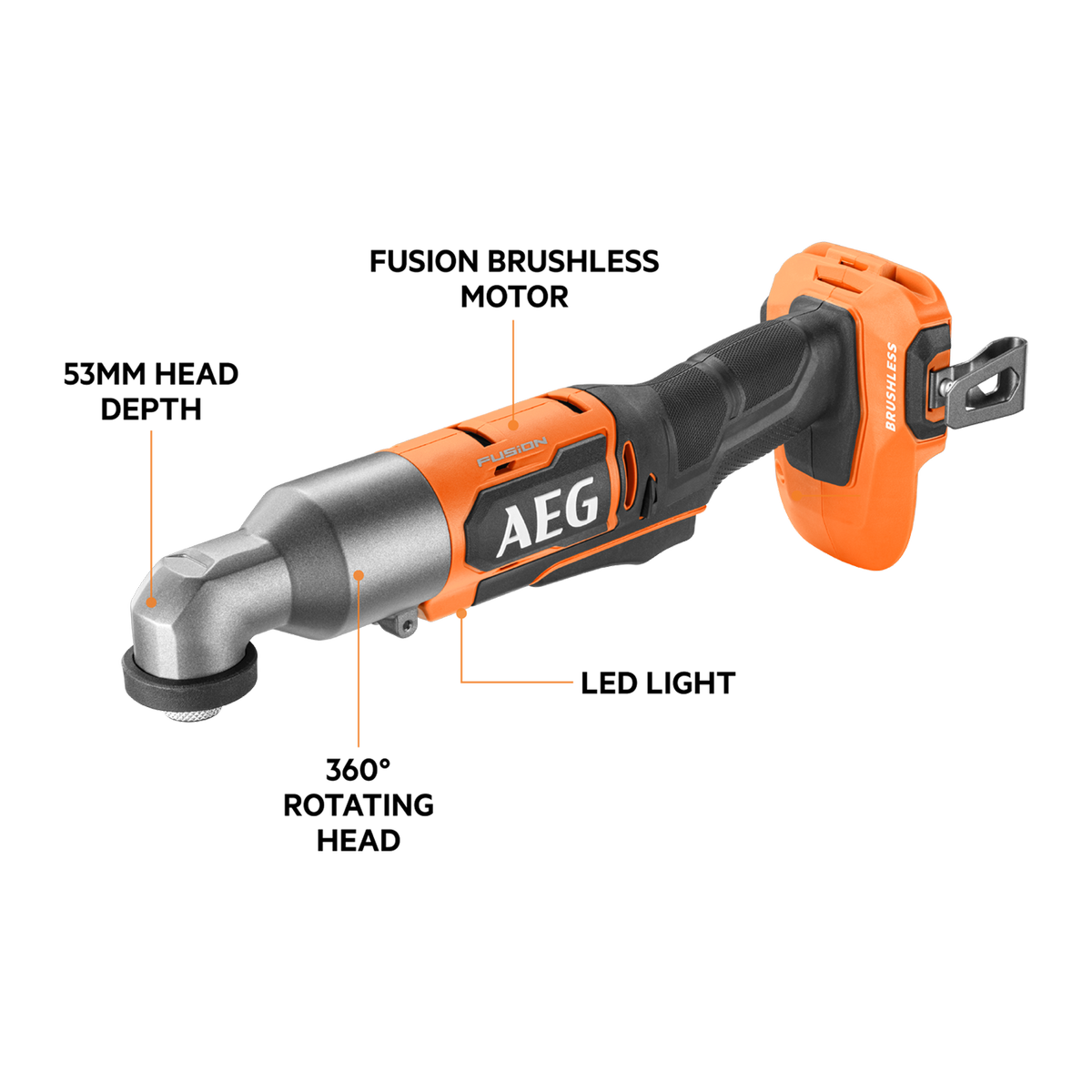 AEG 18V FUSION Right-Angled Impact Driver Skin A18FRAID0