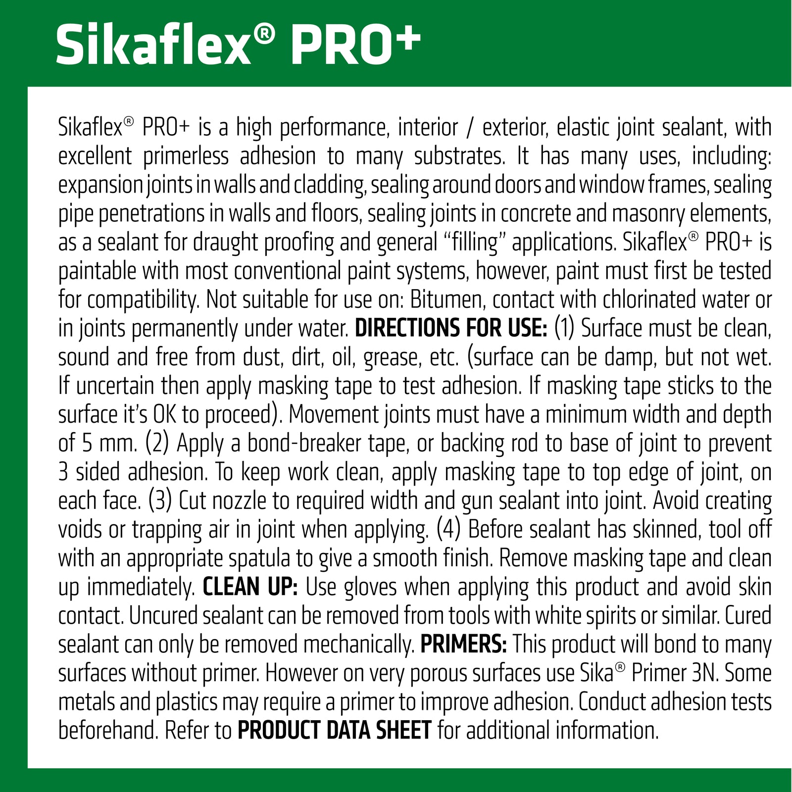 Sika 600ml Japan Beige Sikaflex Pro+ Polyurethane Sealant
