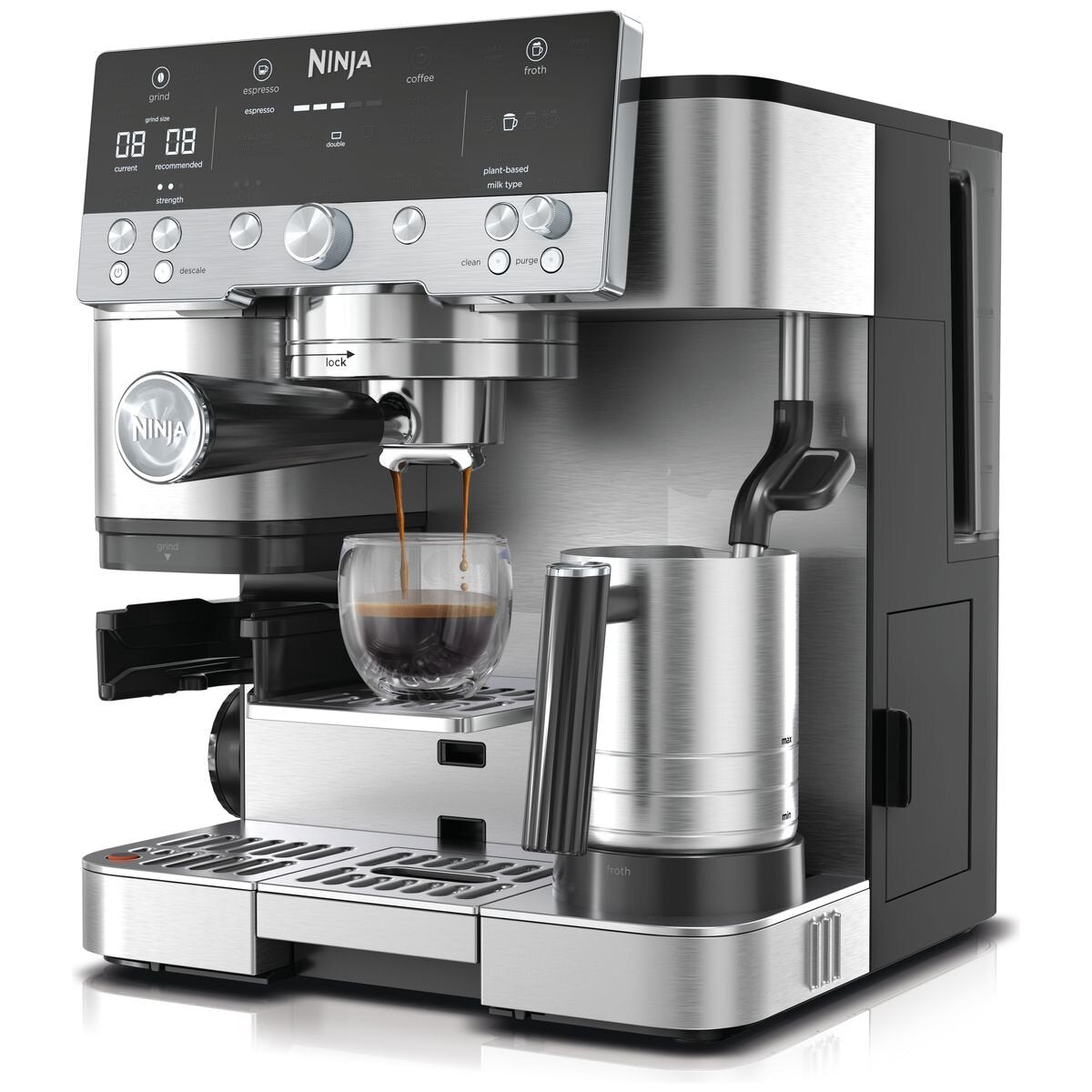 Ninja Luxe Cafe Premier Espresso Machine - Stainless Steel - Built-In Grinder and Scale - ES601ANZ
