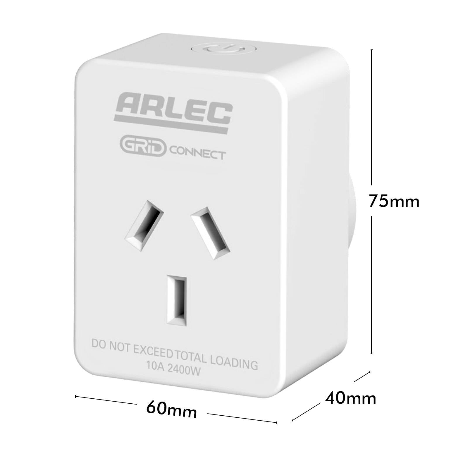 Arlec Grid Connect White Smart Plug In Socket with Energy Meter