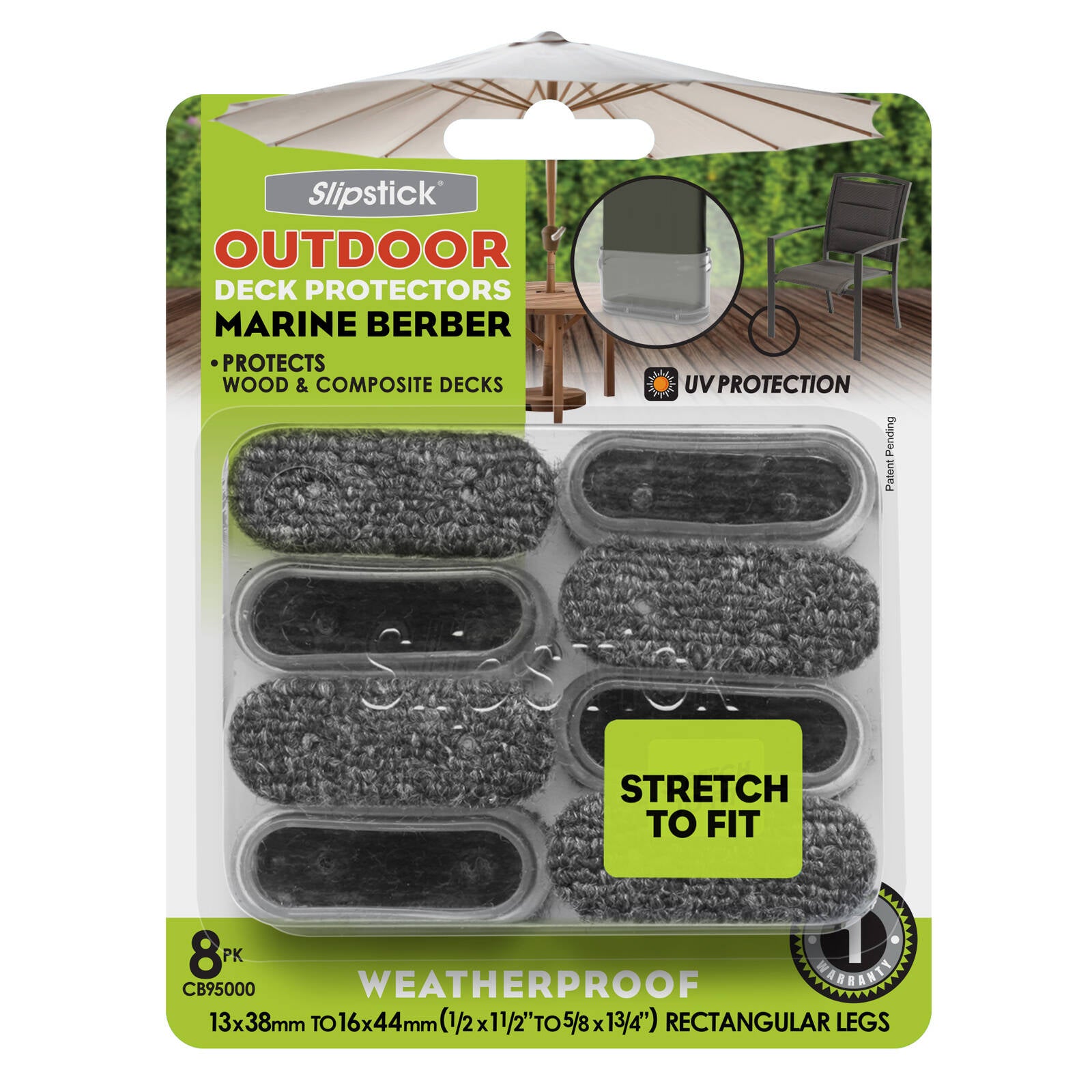 Slipstick 16 x 44mm Clear Rectangle Sleeve Outdoor Berber Floor Protector 8 Pack