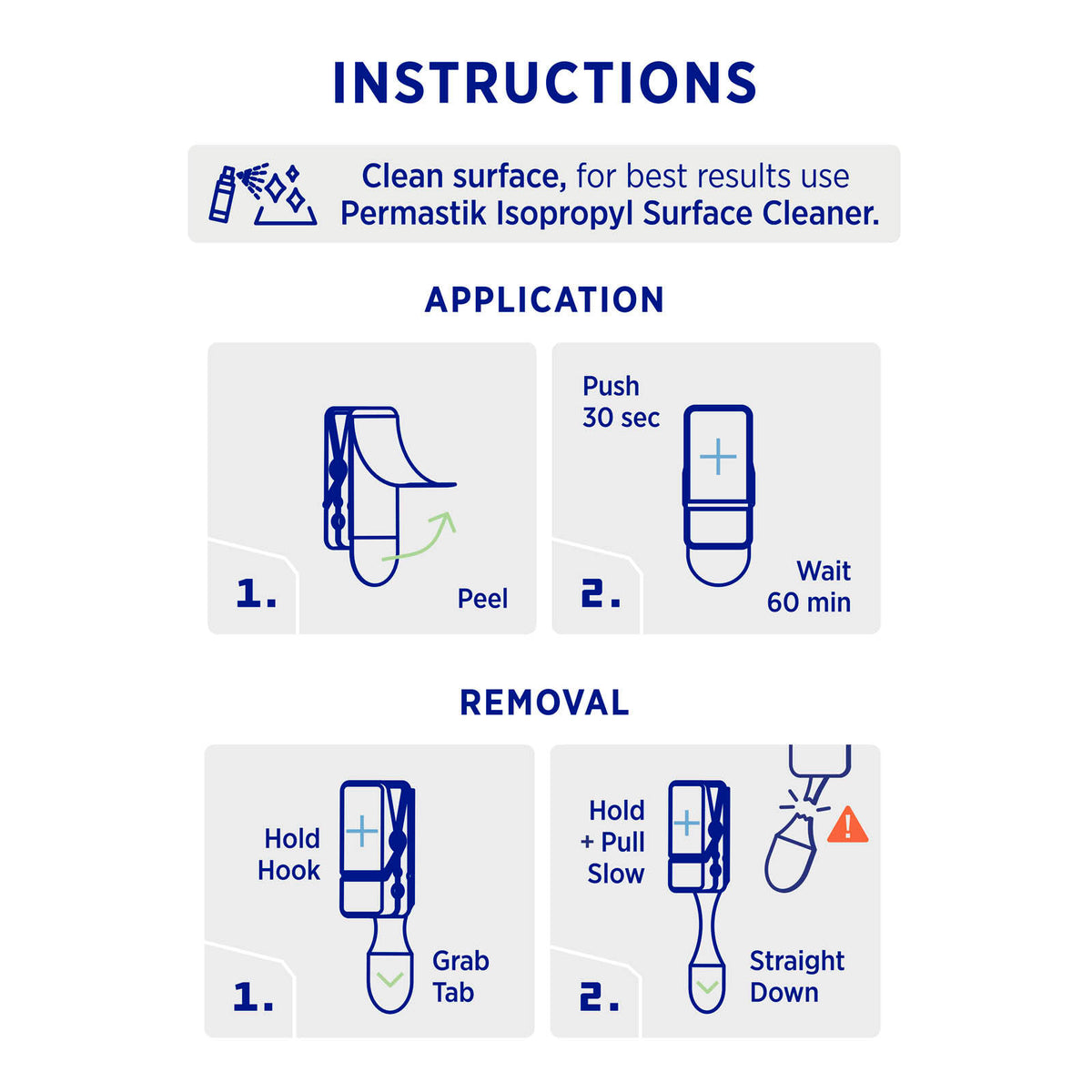 Permastik White Plastic Spring Clips - 4 Pack