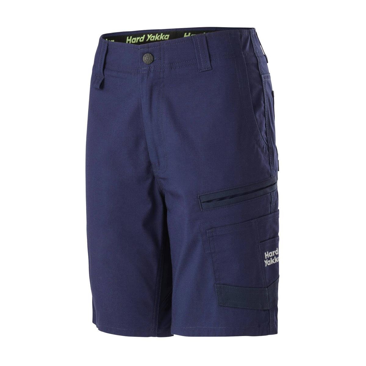 Hard Yakka Women's Navy Raptor Mid Shorts Ripstop Size 18