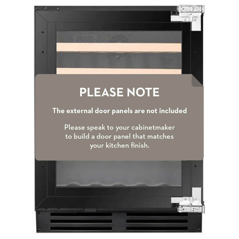 Artusi 39 Bottle Dual Zone Integrated Wine Cabinet - Black Finish - Beechwood Shelves - AINT119GWE