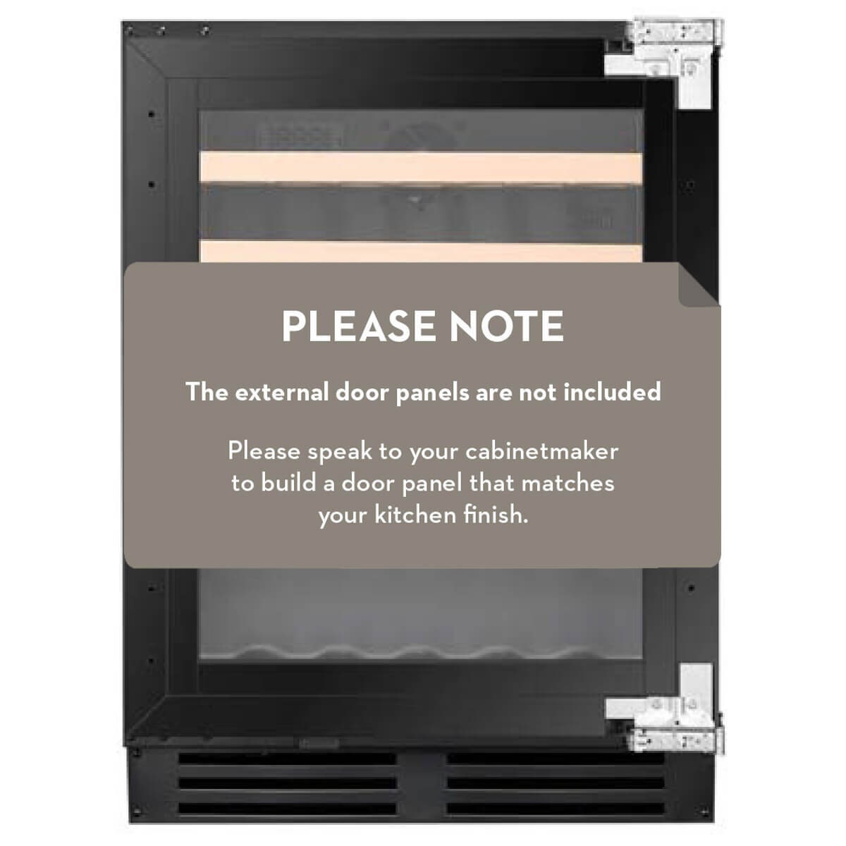 Artusi 39 Bottle Dual Zone Integrated Wine Cabinet - Black Finish - Beechwood Shelves - AINT119GWE