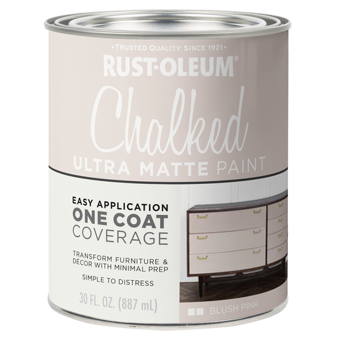 Rust-Oleum Chalked Ultra Matt Paint Blush Pink 887ml - One-Coat Furniture Paint