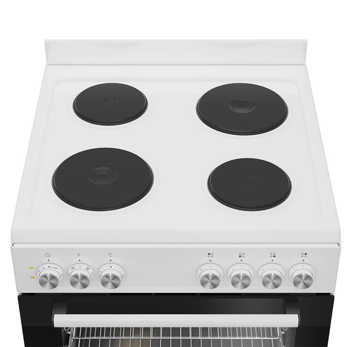 Beko 60cm Electric Freestanding Oven - White, Solid Hotplates, 72L Oven, SteamShine Cleaning - BFCB60EMW
