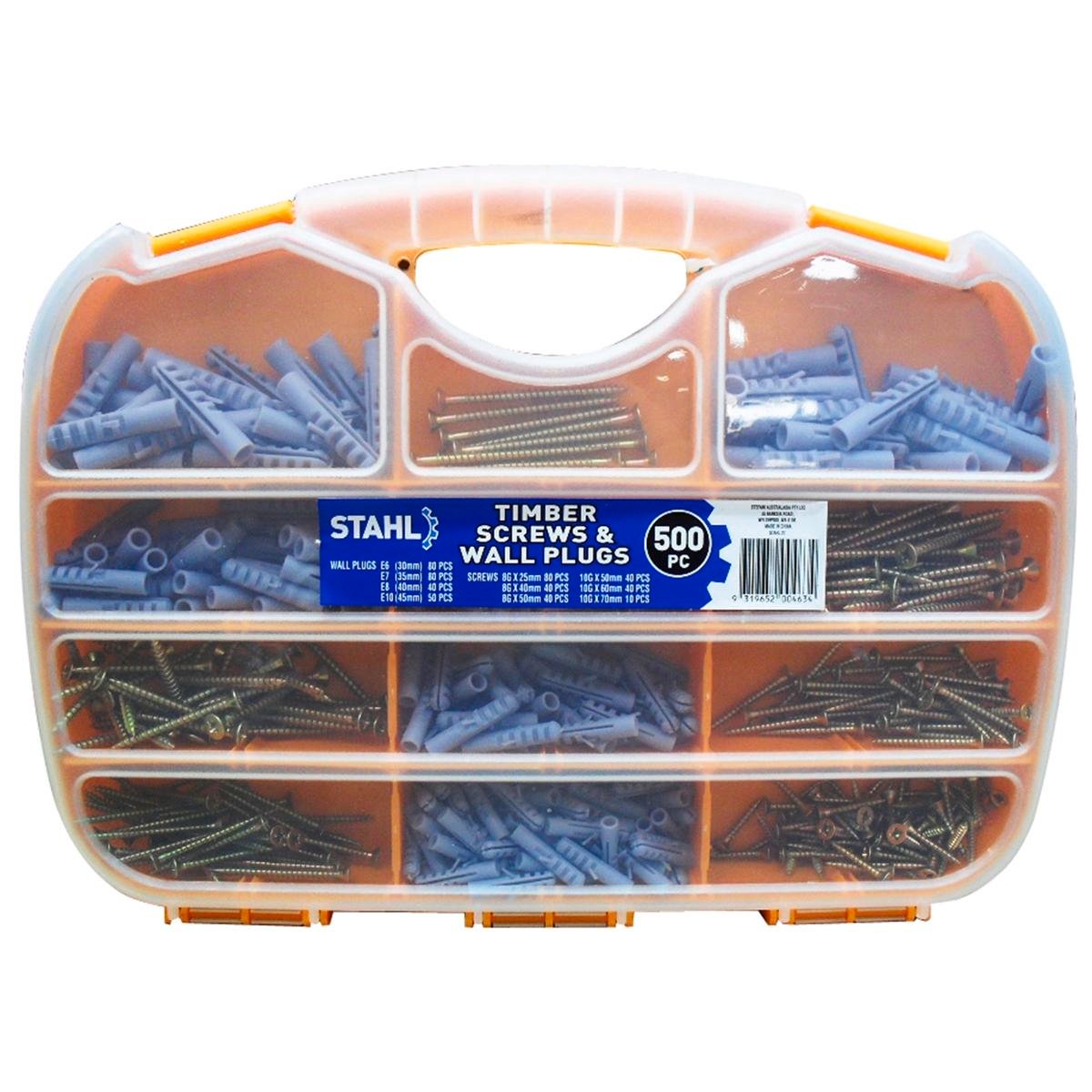 Stahl 500 Piece Wall Plug and Screw Pack
