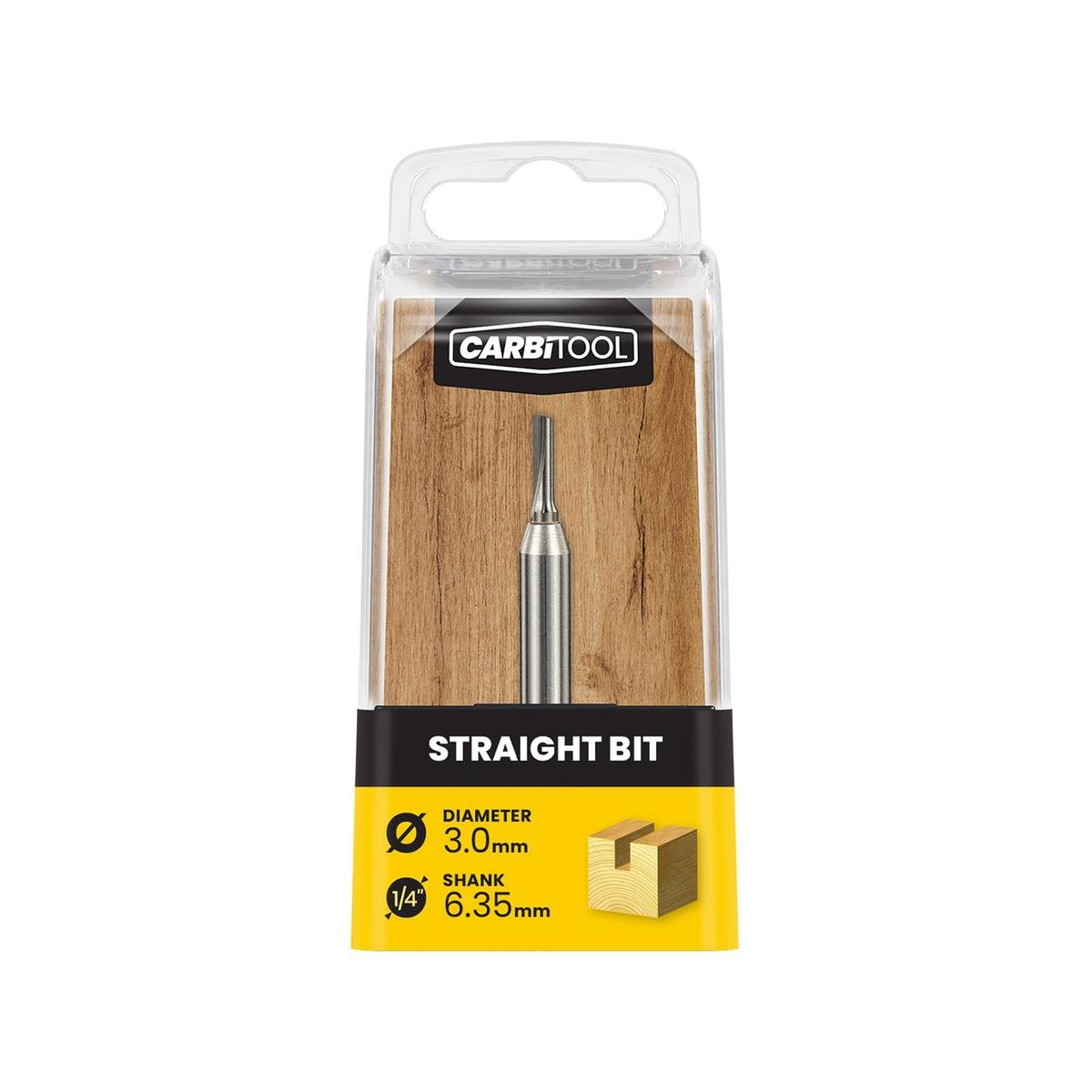 Carbitool 3.0mm TCT Straight Router Bit 1 Flute 1/4 Inch Shank