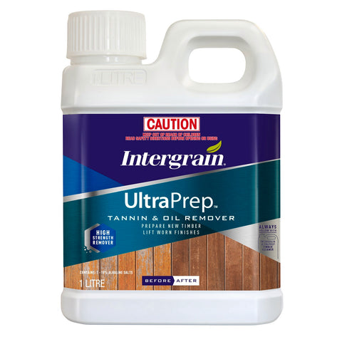 Intergrain UltraPrep Tannin & Oil Remover 1L Salts-Based Timber Prep