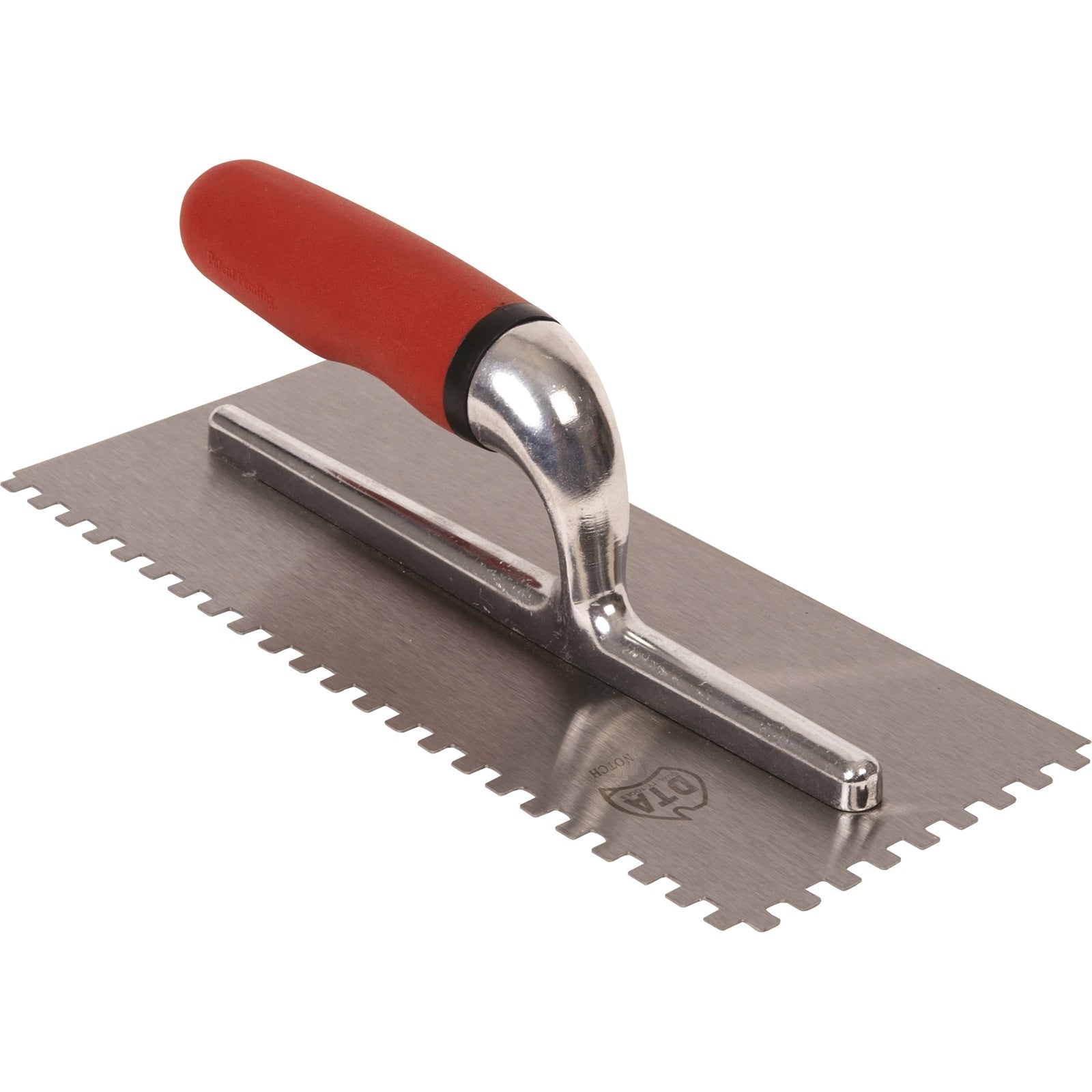 DTA 12mm Bright Steel Notch Trowel - Adhesive Spreading Tile Tool