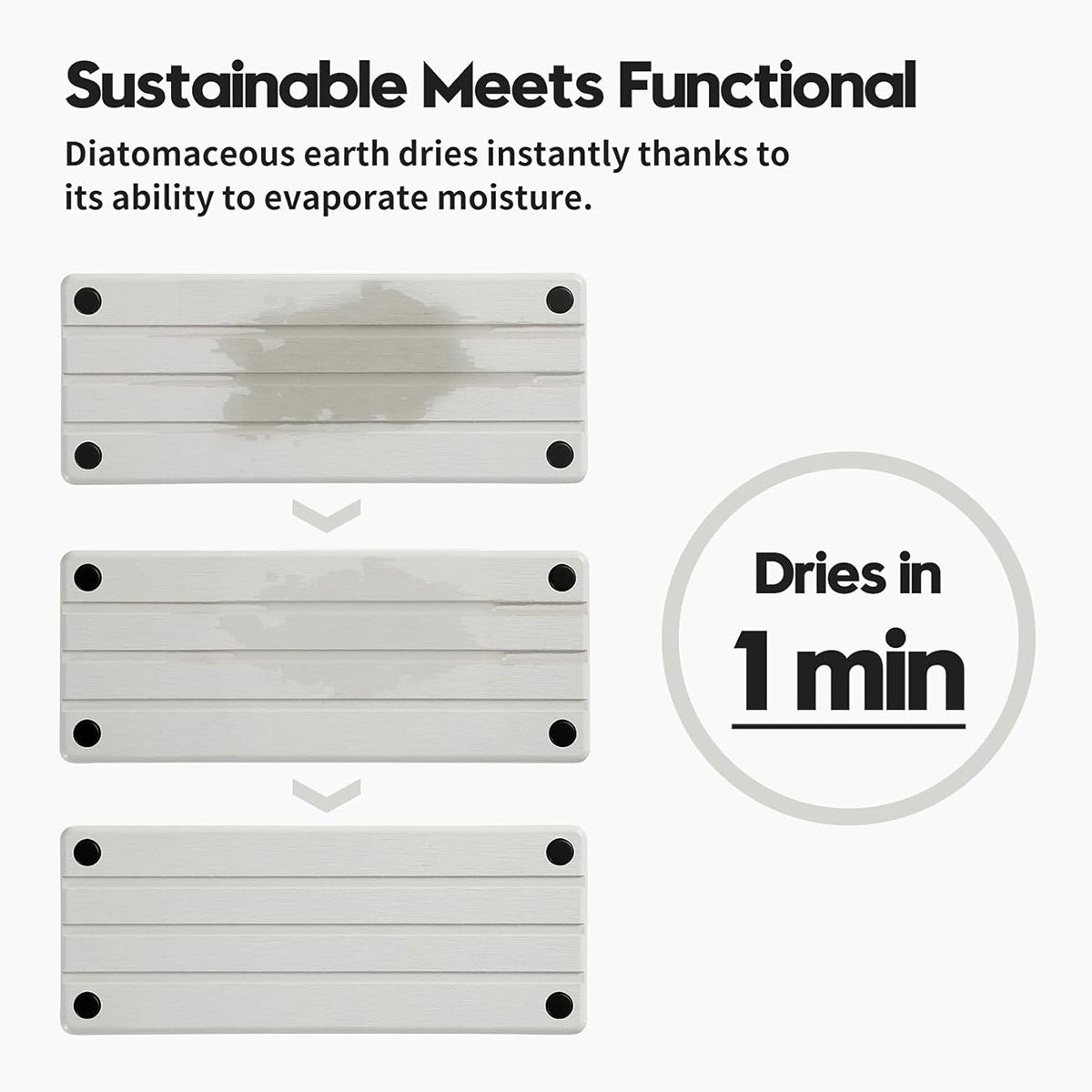 Absorbent Diatomaceous Earth Sink Storage Rack for Bathroom - White - view 5