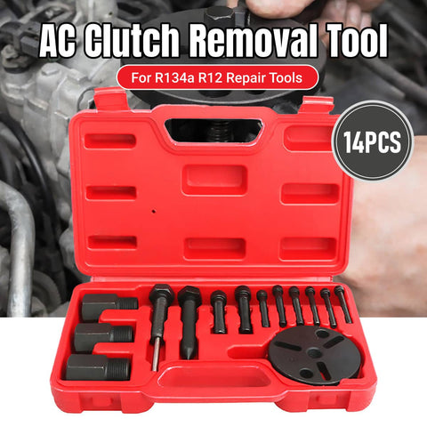 AC Compressor Clutch Removal Tool Kit, 14 Piece Auto Repair Puller Set