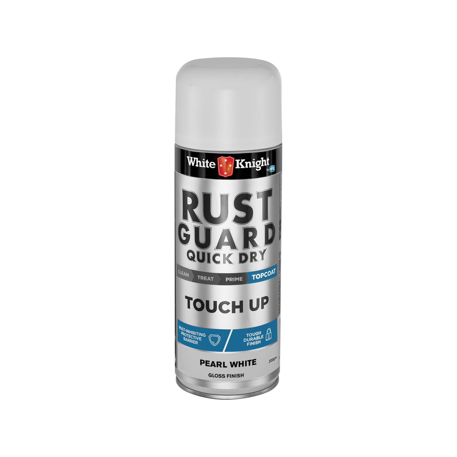 White Knight Rust Guard Pearl White Gloss Touch Up Spray Paint 300g